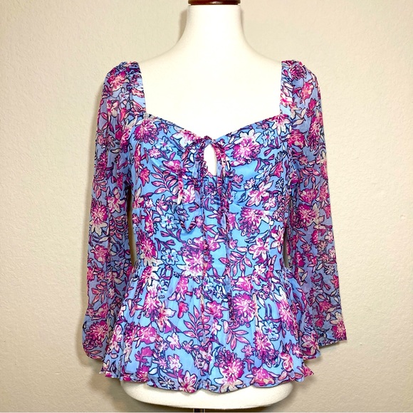 NWT FRENCH CONNECTION Women’s Hallie Peplum Smocked Back Halter Top Size Large - Picture 2 of 16